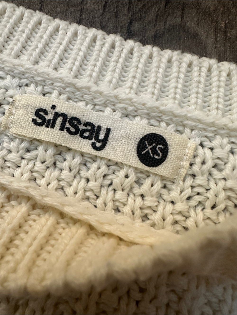 Sinsay Knit Cropped Jumper Sweater Women’s Size XS Off White - Picture 3 of 9
